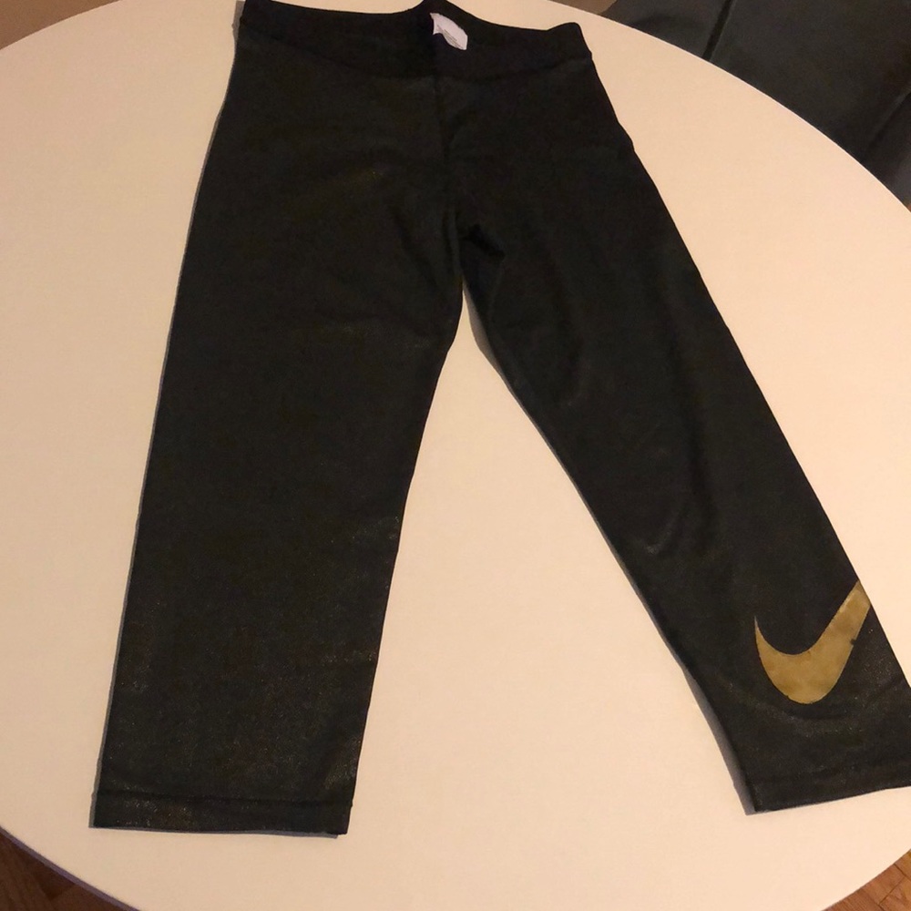 Nike gold and black shimmer crops